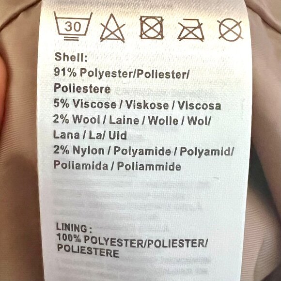 Brave Soul ASOS Camel Brown Wool Blend Dixie Coat 14 Longline Oversized Neutral - Picture 11 of 13